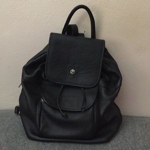 Valentina Black Leather Backpack